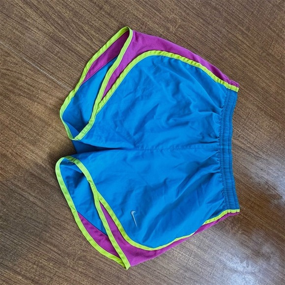 Nike Women's Dri-FIT Tempo Running Shorts XS Blue Pink‎ Trim - Picture 1 of 6